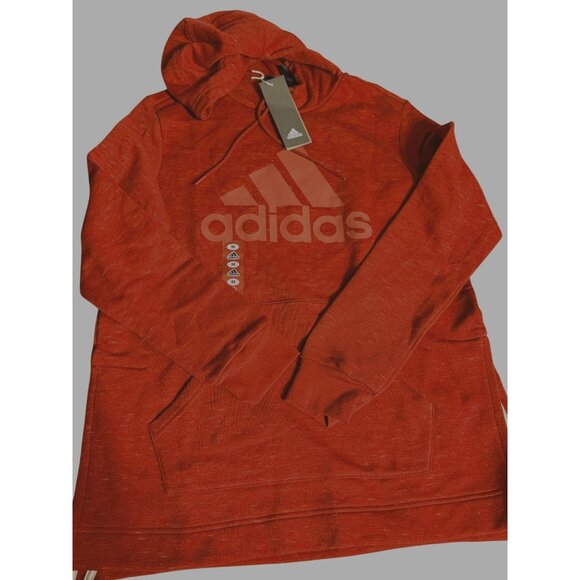 Adidas Womens Red maroon Hoodie Sweatshirt M 12-14 Logo Print Drawstring Comfor - Picture 1 of 15